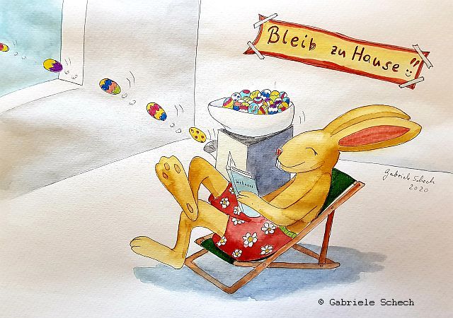 bleib zu hause osterhase kl