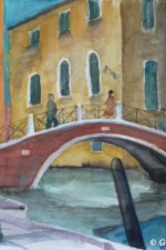 Venedig, Brücke am roten Haus