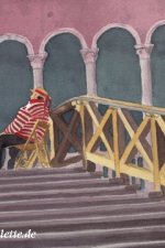 Gondoliere auf der Treppe