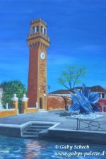 Murano , blaue Blume
